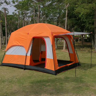 210D Double Layer แคมป์ปิ้ง Family Tent 3000mm Pu เคลือบเต็นท์ Waterproof