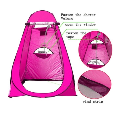 เปิดอัตโนมัติ Pop Up เต็นท์อาบน้ำ แคมป์ปิ้ง โพลีเอสเตอร์ 190T หนาสีเงินเคลือบ Style