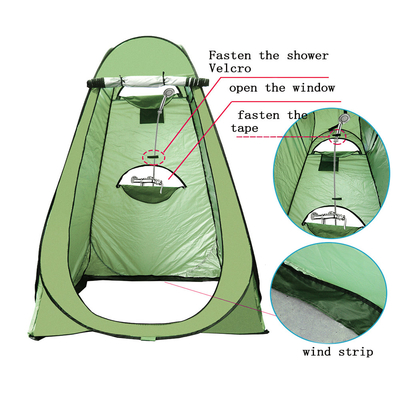 เหล็กโพลีเอสเตอร์ 190T แคมป์ปิ้ง Pop Up Privacy Tent