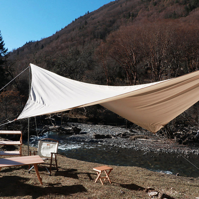 ท่อเหล็กเคลือบเงินเครนผ้า Pop Up Beach Cabana Sun Shelter พร้อม Wind Rope