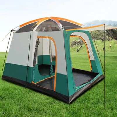 210D Double Layer แคมป์ปิ้ง Family Tent 3000mm Pu เคลือบเต็นท์ Waterproof