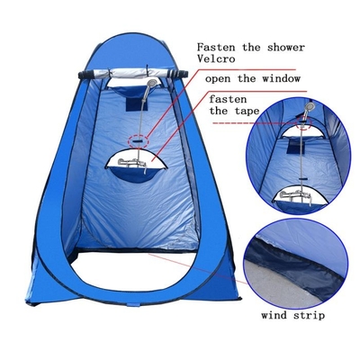 เปิดอัตโนมัติ Pop Up เต็นท์อาบน้ำ แคมป์ปิ้ง โพลีเอสเตอร์ 190T หนาสีเงินเคลือบ Style