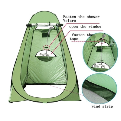 เปิดอัตโนมัติ Pop Up เต็นท์อาบน้ำ แคมป์ปิ้ง โพลีเอสเตอร์ 190T หนาสีเงินเคลือบ Style