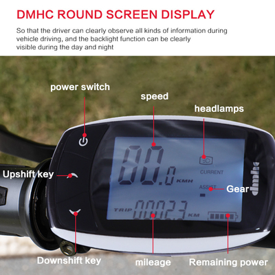 จอแสดงผล LED 30-50Km / H แบตเตอรี่ลิเธียมแมกนีเซียมอัลลอยด์โครงหางอ่อนจักรยานไฟฟ้า