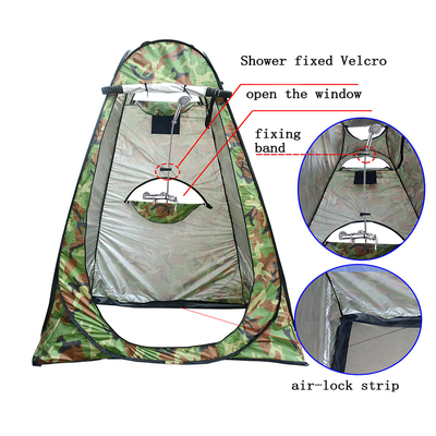 เหล็กโพลีเอสเตอร์ 190T แคมป์ปิ้ง Pop Up Privacy Tent