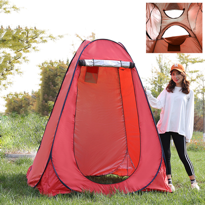 Pop Up เต็นท์อาบน้ำกลางแจ้งกันน้ำ Sun Protection Steel Polyester 190T