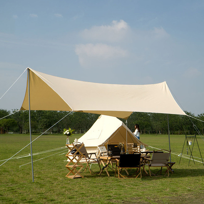 ท่อเหล็กเคลือบเงินเครนผ้า Pop Up Beach Cabana Sun Shelter พร้อม Wind Rope