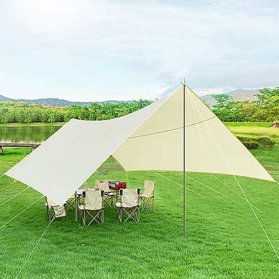 ท่อเหล็กเคลือบเงินเครนผ้า Pop Up Beach Cabana Sun Shelter พร้อม Wind Rope