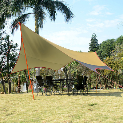 ท่อเหล็กเคลือบเงินเครนผ้า Pop Up Beach Cabana Sun Shelter พร้อม Wind Rope