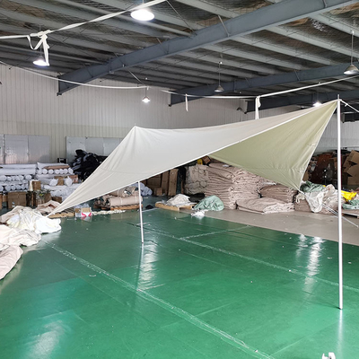 Pop Up แคมป์ปิ้ง Sun Awning 210T โพลีเอสเตอร์ท่อเหล็ก Beach Sun Shelter Tent