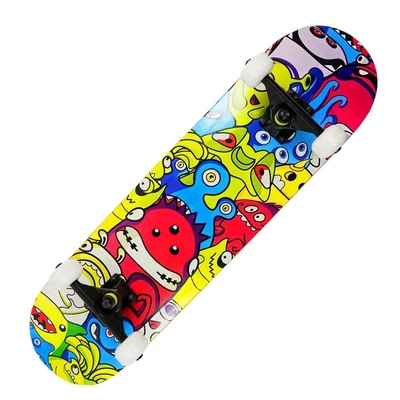 สเก็ตบอร์ดสี่ล้อมังกร Red Pu Cushion Longboard Skateboard