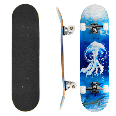 ที่กำหนดเองอลูมิเนียมอัลลอยด์สีวงเล็บดาดฟ้าสเก็ตบอร์ดไม้เมเปิล Skateboard